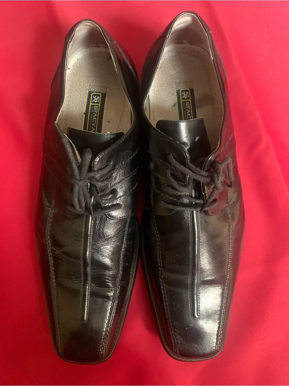 Stacy Adams Black Leather Lace-Up Derby Shoes